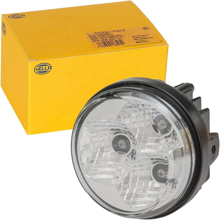 HELLA - LED-Tagfahrleuchte - 90mm - 24/12V - rund - Lichtscheibenfarbe: glasklar - LED-Lichtfarbe: w