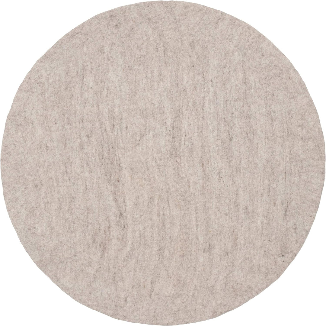 myfelt Béla Filzteppich — Ø 90 cm, ideal für Schlaf-, Wohn-, Kinderzimmer, Flur & Bad Beige 90cm Ø,