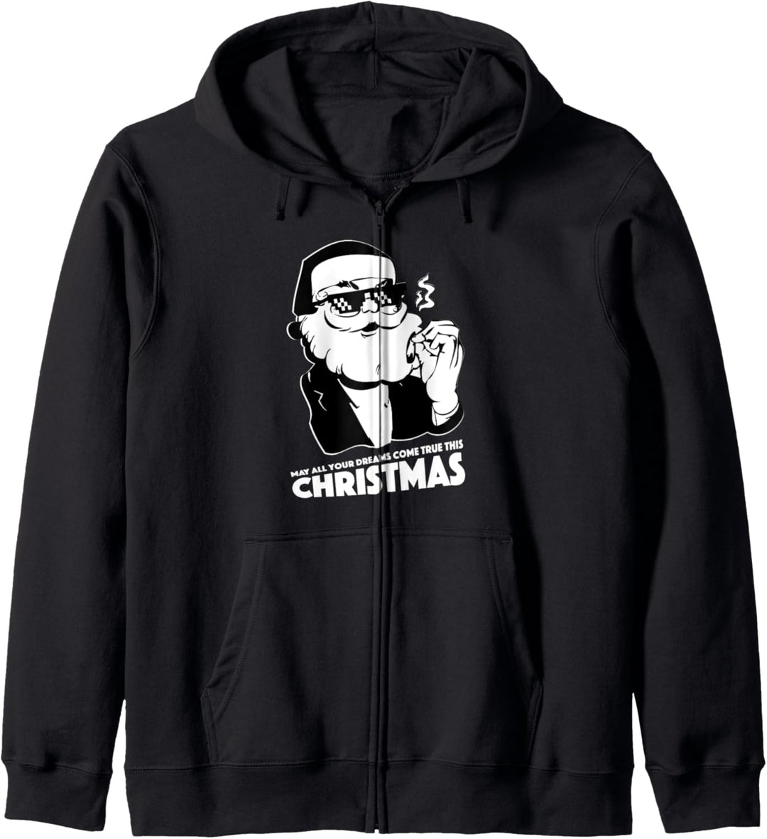 Cool Retro Santa Smoking Weed Kapuzenjacke