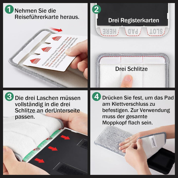 JOYMOOP Wischmopp und Eimer mit Auswringer-Set, Flacher Bodenwischer und Eimer, Mopp für die Bodenre