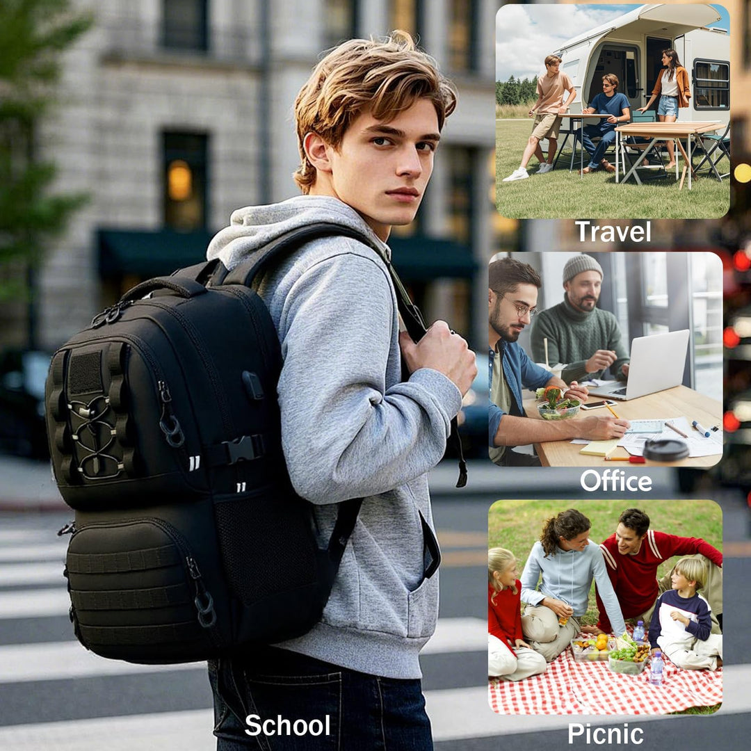 Herren Arbeit Rucksack mit Kühlfach 17 Zoll Laptop Rucksack mit USB Ladeanschluss Lunchrucksack für