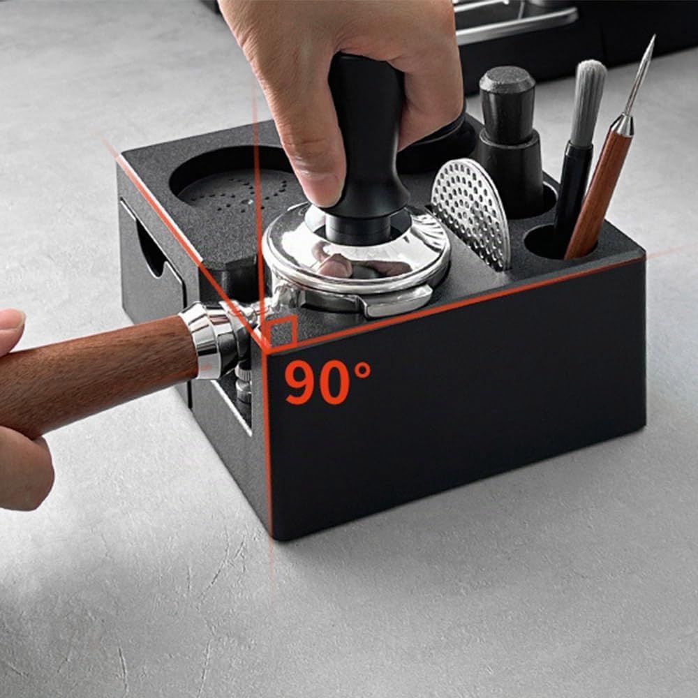 Tamperstation für Barista 51-58mm mit Schublade, Espresso-Station, Kaffee-Tamper-Halter-Basis mit 6
