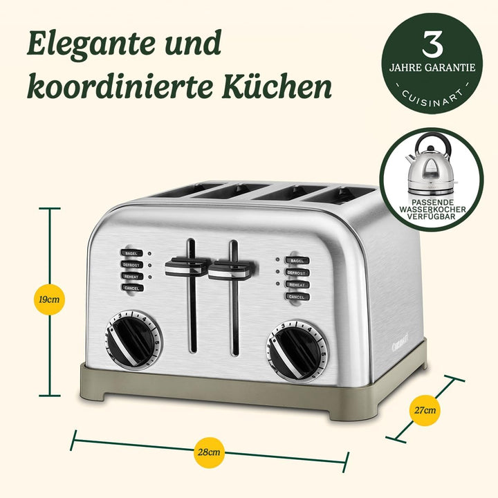 Cuisinart CPT180SE Style Collection 4-Schiltz-Toaster, Edelstahl, Silber Pearl, Pearl
