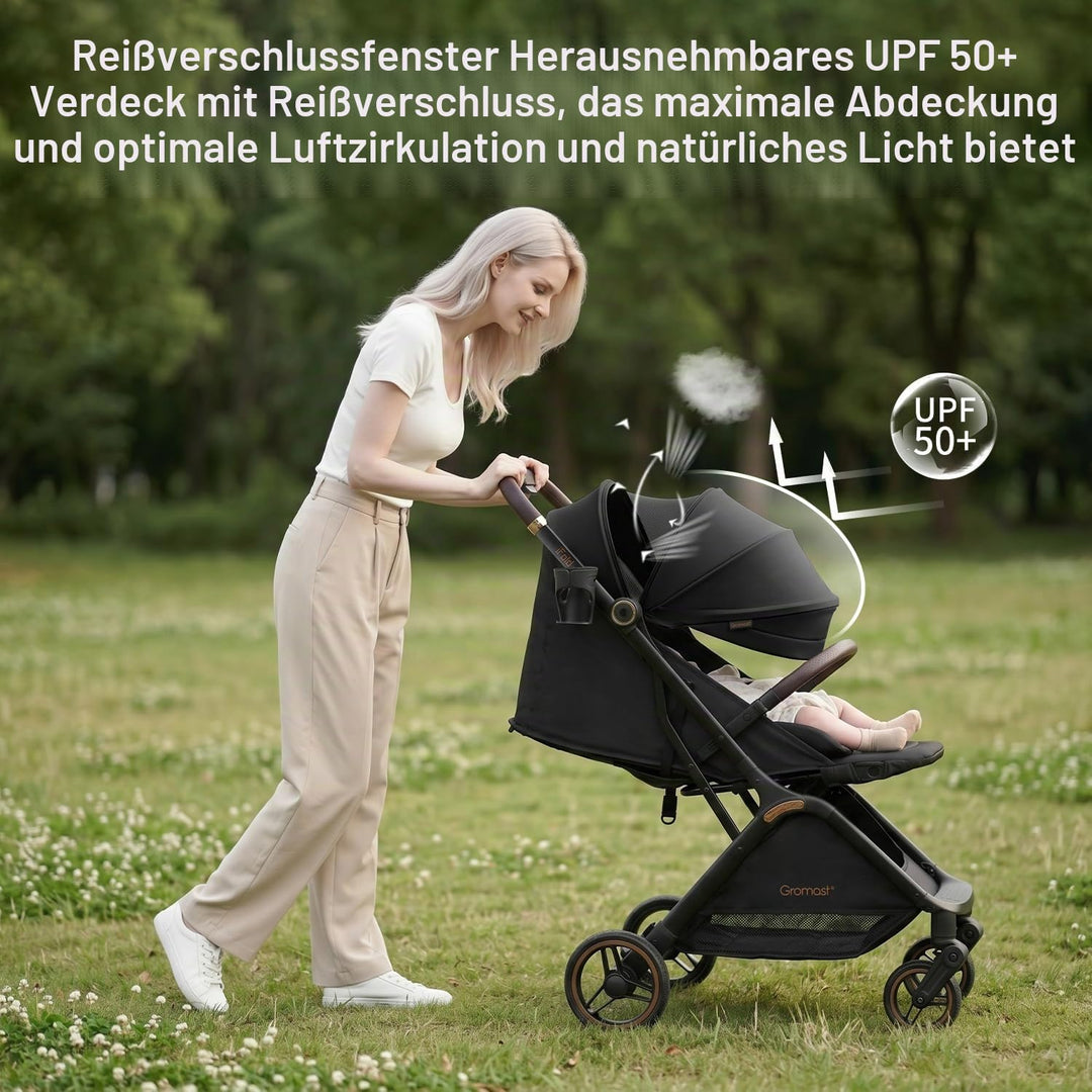 Gravity faltbarer Baby-Kinderwagen, Tragbarer Reise-Kleinkindbuggy Mit Verstellbarer Rückenlehne &amp; S