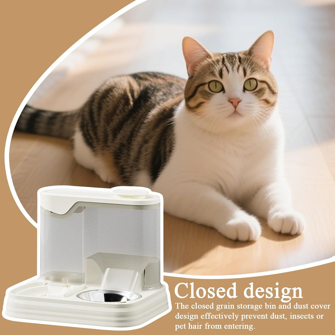 Katzenfutter Automat Mit Einem,30x25x23cm Katzenfutterautomat Mit Integriertem Wasserspender,Für Hun