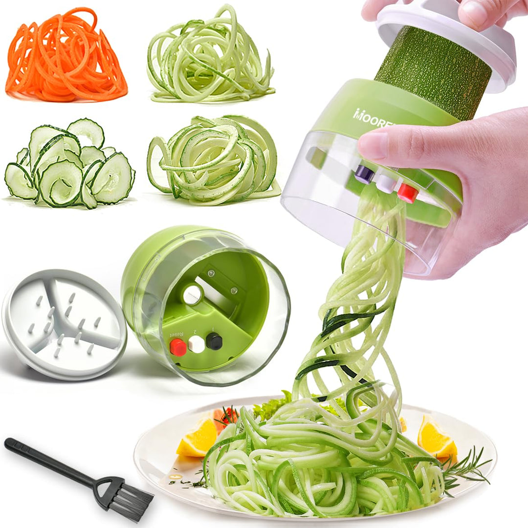 Spiralschneider 4 in 1 Gemüseschneider, Hand Spiralschneider Gemüse, Gemüsehobel für Gemüsespaghetti