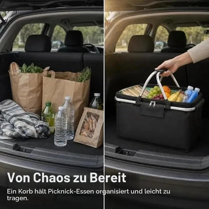 Einkaufskorb Faltbar, Einkaufskorb mit Kühlfunktion, Thermo als Picknickkorb,Tragekorb,Kühlbox Tragb