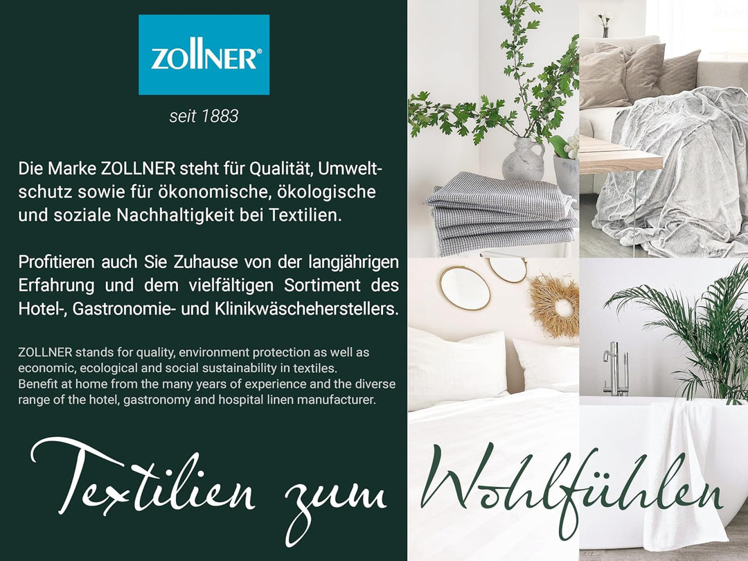 ZOLLNER 2er Set Kopfkissen, Schlafkissen, Hohlfaserfüllung, 60x80 cm, weiss 60 x 80 cm, 60 x 80 cm