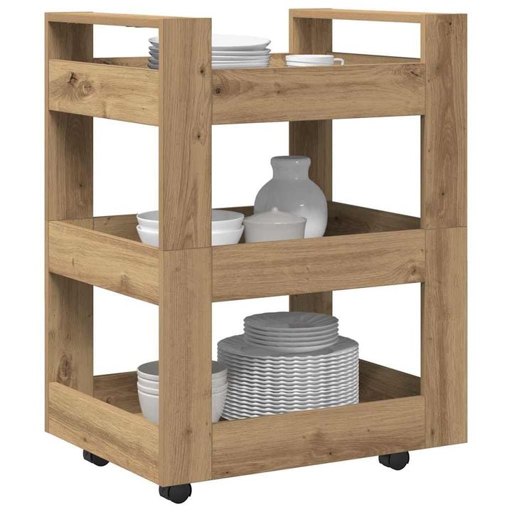 vidaXL Küchentrolley Artisan-Eiche 60 x 45 x 80 cm Holzwerkstoff, Küchenwagen, rechteckiges Design,