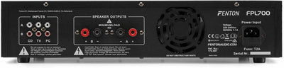 Fenton FPL700 PA Verstärker 700 Watt, 3 Kanal Endstufe, Digitalverstärker mit Bluetooth, AUX, USB, M