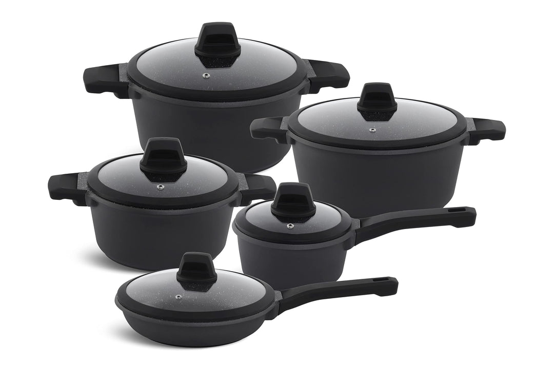 EDENBERG 10 TLG Topfset Induktion, Töpfe &amp; Pfannen beschichtet, Kochtopf Set | induktions Töpfe Set,