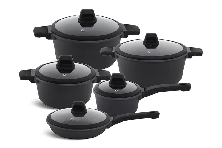 EDENBERG 10 TLG Topfset Induktion, Töpfe &amp; Pfannen beschichtet, Kochtopf Set | induktions Töpfe Set,