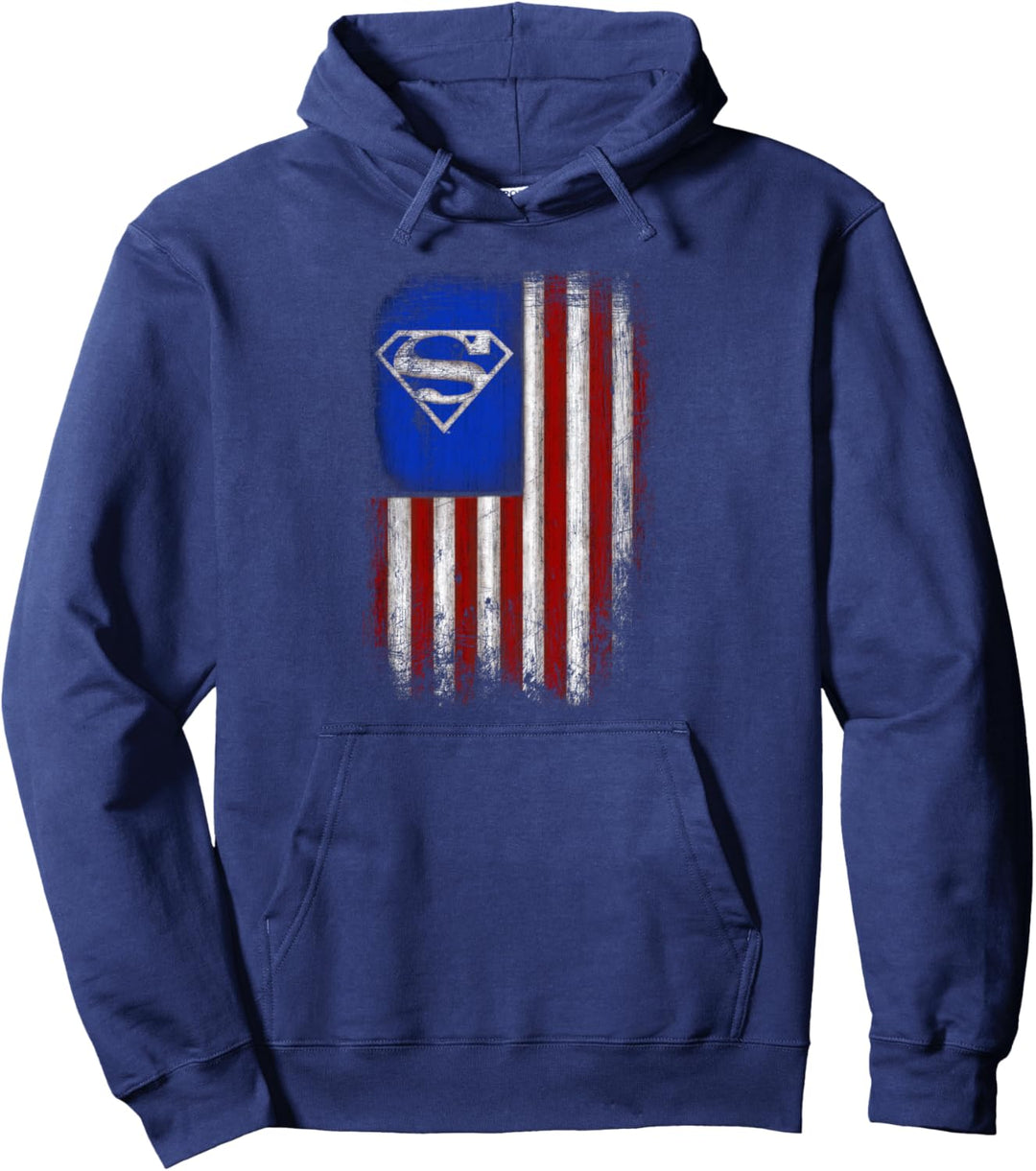 Superman Old Glory Shield Pullover Hoodie