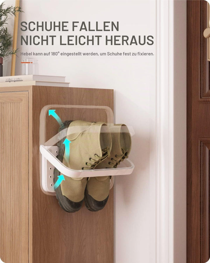 Baffect Schuhhalter faltbar Wand montiert 4 Stücke, Schuhregal Klappschuhregal Hängeregal für Schuhe