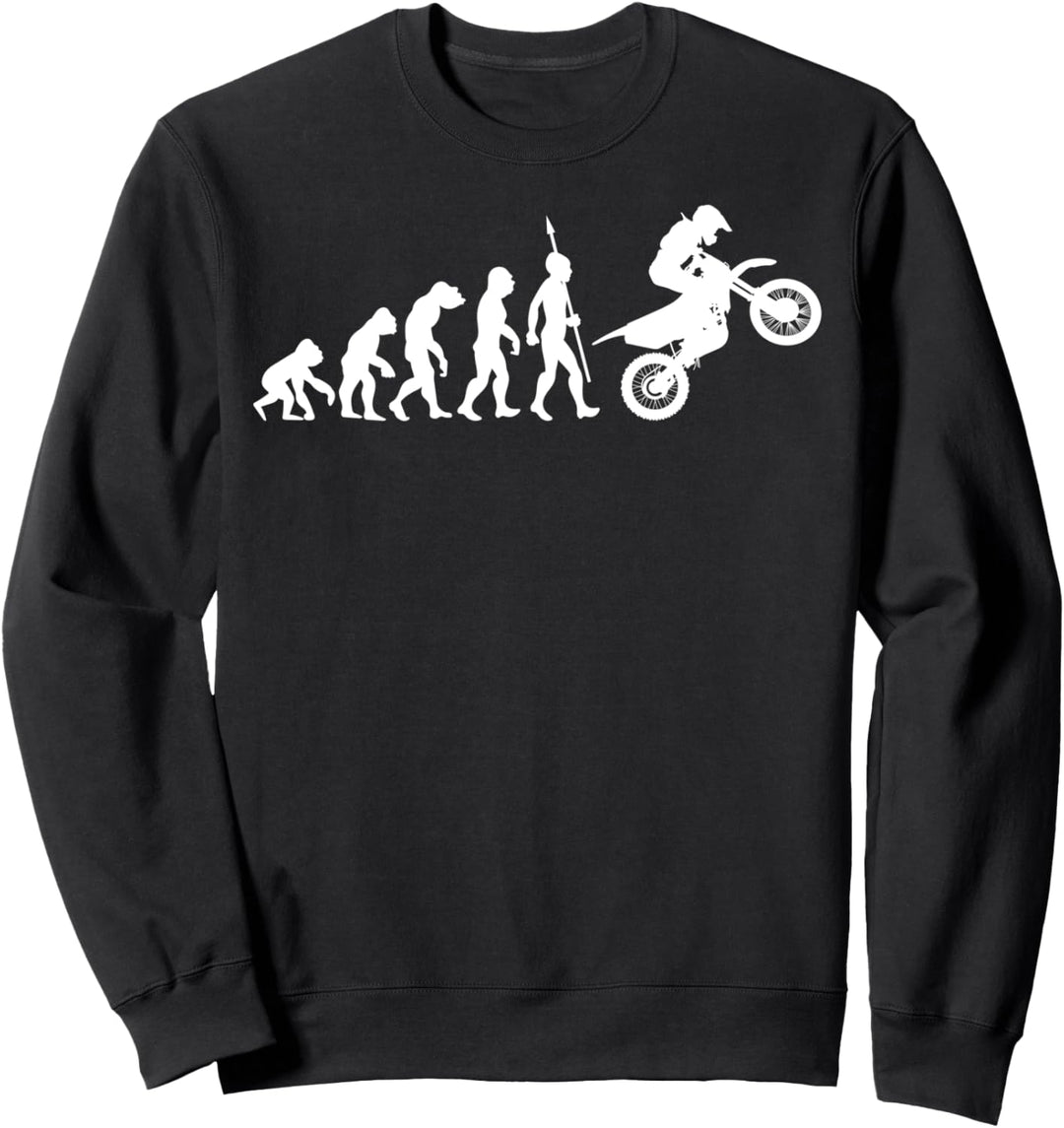 Motocross Motorrad Evolution Sport Motorsport Biker Lustig Sweatshirt