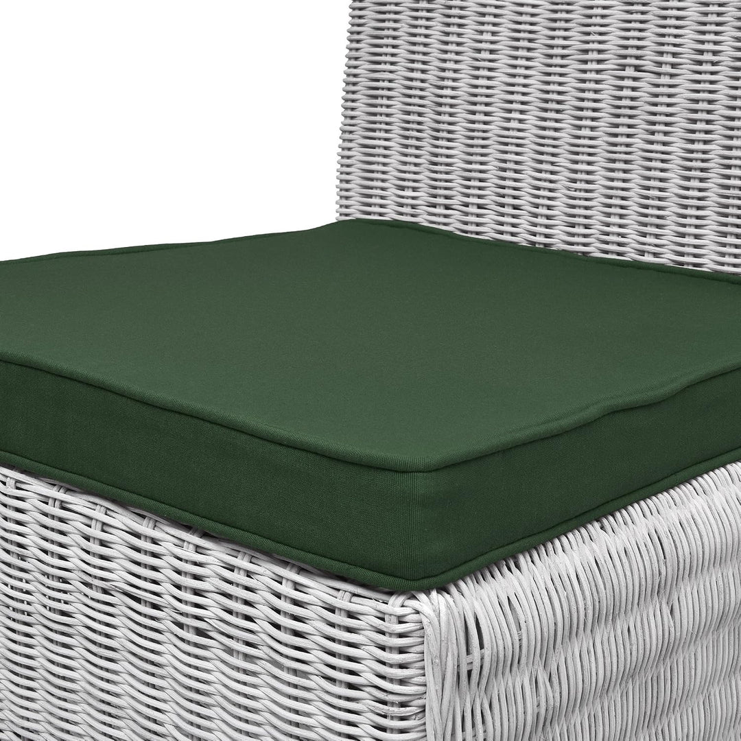 Beautissu Loft SK Stuhlkissen 45x40 cm Grün - 4er Set Stuhlpolster mit Bändern Sitzkissen für Stühle