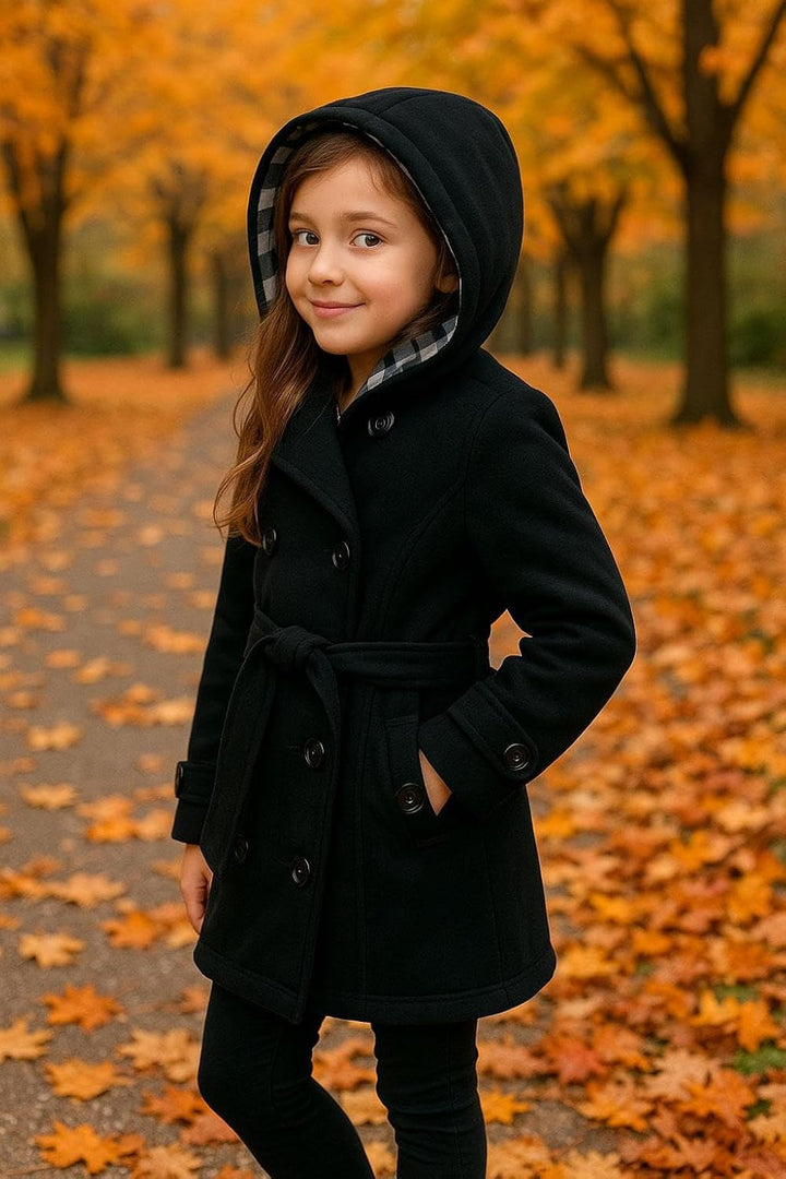 A2Z 4 Kids Mädchen Parka Jacke Kapuze Trenchcoat Mode Wolle Mischgewebe Warm Gefüttert Jacke Übergro
