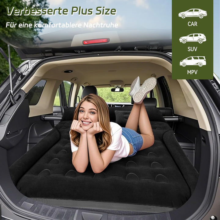 Auto Matratze, SUV Auto Luftmatratze mit Luftpumpe, 2 Kissen, Verdickte Beflockung Aufblasbare Auto