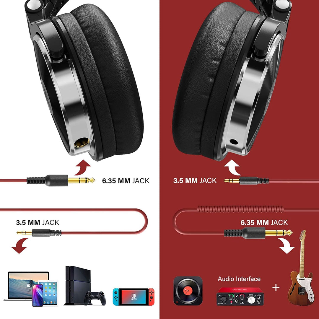 Oneodio Over Ear Closed Back Studio Dj-Kopfhörer Für Die Àœberwachung,Freier Adapter,Kopfhörer Mit A
