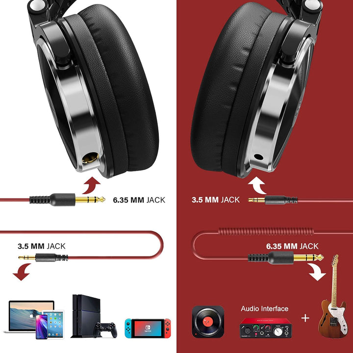 Oneodio Over Ear Closed Back Studio Dj-Kopfhörer Für Die Àœberwachung,Freier Adapter,Kopfhörer Mit A