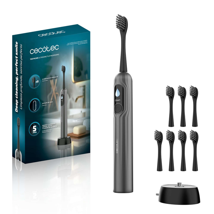 Cecotec elektrische Zahnbürste ToothCare UltraSonic PlatiniumSwing. DualClean Sonic+Oszillation, 50.