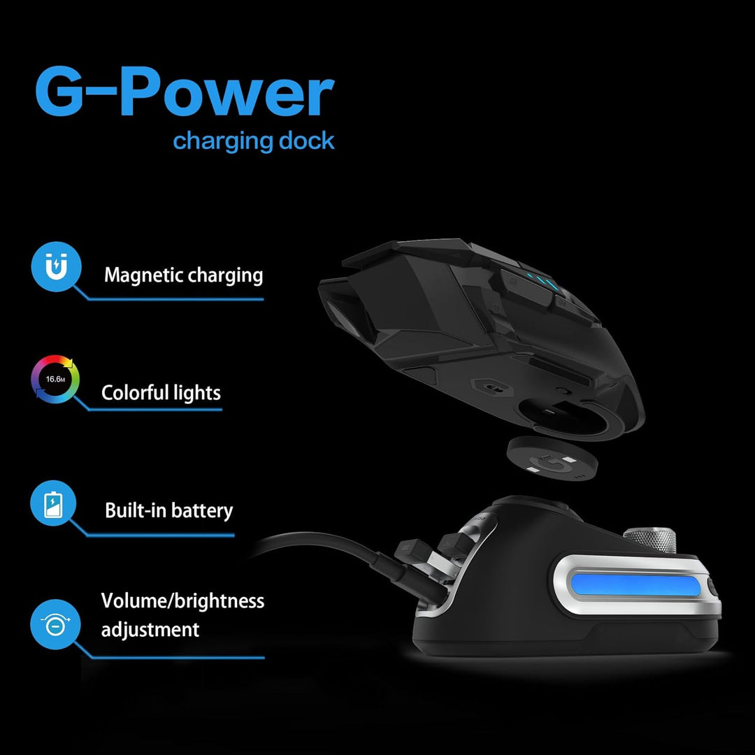 Fanxoo G-Power Ladestation für Logitech G502 G502X Plus G903 G703 G Pro Wireless 1Gen 2Gen 3Gen Kabe