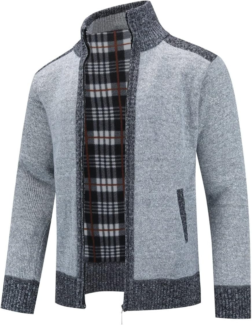 YOUTHUP Herren Strickjacke Frühling Winter Warme Sweatjacke Freizeit Strick Fleecejacke Outdoor Über
