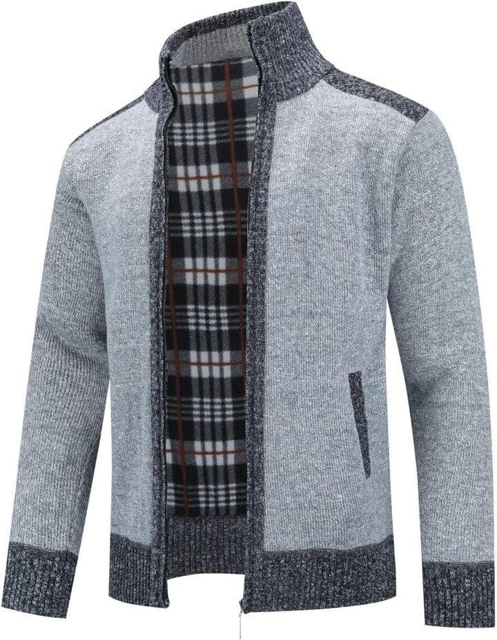 YOUTHUP Herren Strickjacke Frühling Winter Warme Sweatjacke Freizeit Strick Fleecejacke Outdoor Über