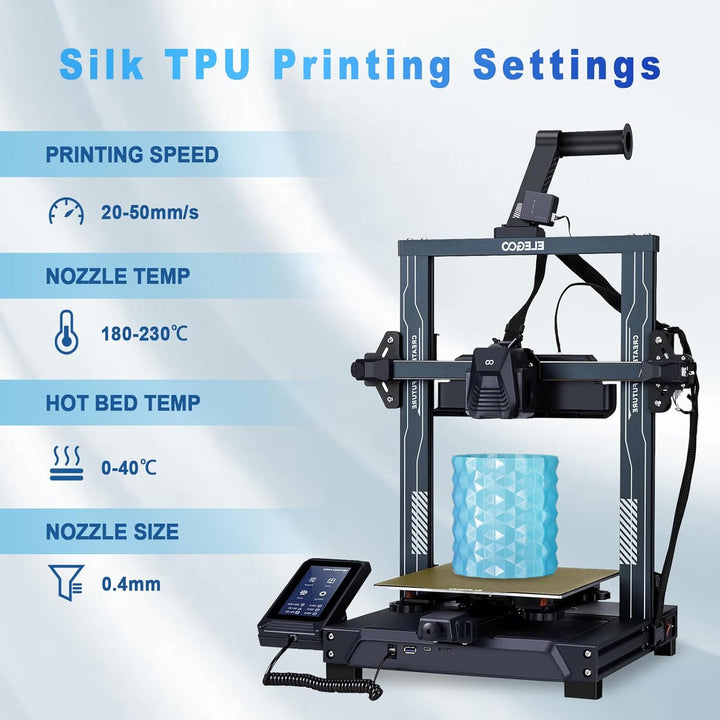 YOUSU Grey Silk TPU-Filament, 1,75 mm, flexibles 95 A TPU 3D-Drucker-Filament, 1-kg-Spule, Massgenau