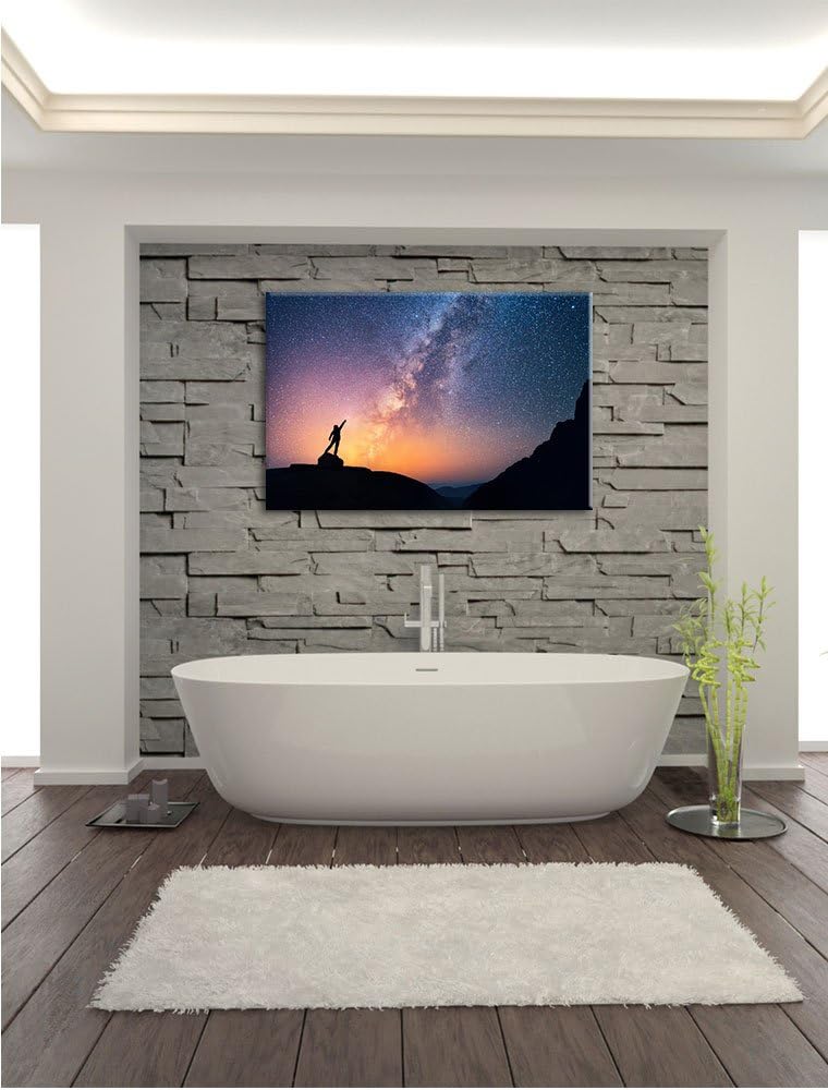 Sternenfänger Milchstrasse, Format: 100x70 auf Leinwand, XXL riesige Bilder fertig gerahmt mit Keilr