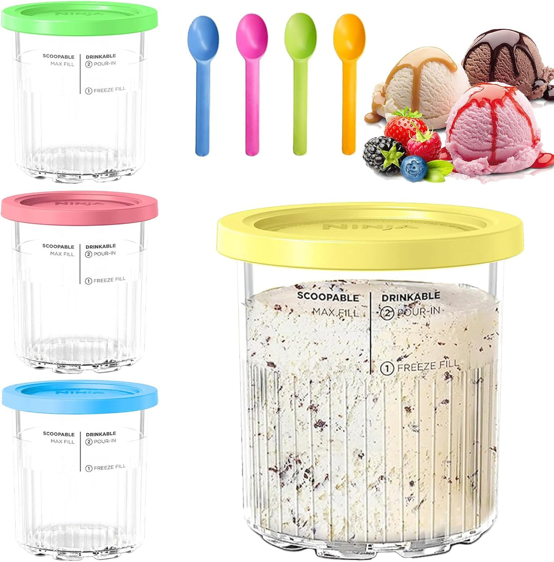 XSYKJGS Eisbehälter für Speiseeis 4er-Set Behälter Hausgemachte für Ninja Creami Eismaschine - Pint-