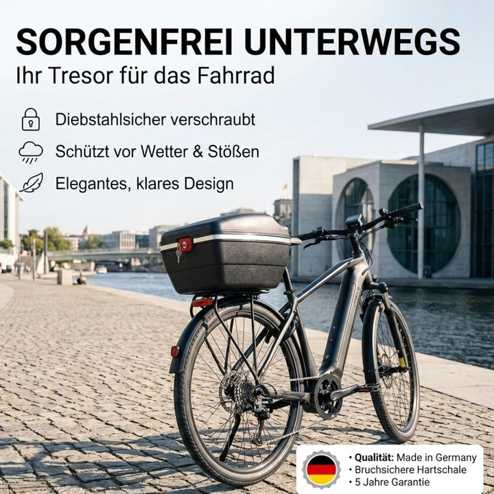 Thiru Touring-Tresor Fahrradkoffer 2er Set - abschliessbar & wasserdicht für Gepäckträger - diebstah
