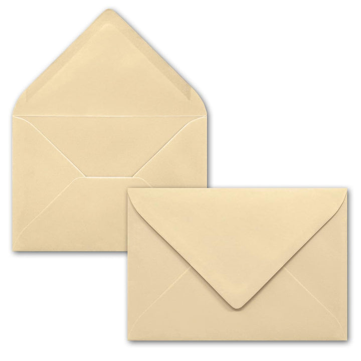 Briefumschläge in Karamell- 100 Stück - DIN C5 Kuverts 22,0 x 15,4 cm - Nassklebung ohne Fenster - W