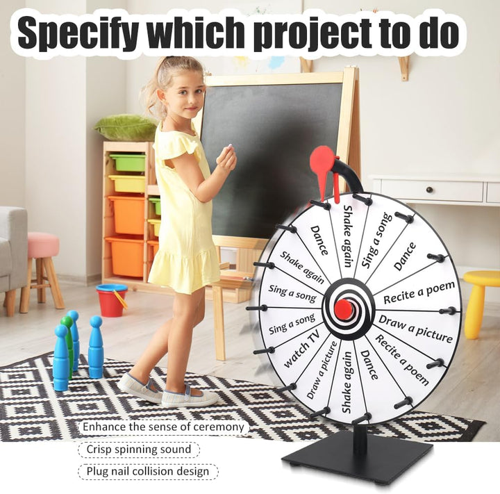 Glücksrad Zum Drehen,30cm Glücksrad Zum Selbstgestalten mit 14 Slots,Spinning Prize Wheel Spielzeug