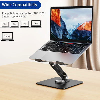 BESIGN LSX7 Laptop ständer mit 360 Drehbarer Basis, Verstellbarer ergonomischer Notebook-Ständer, La