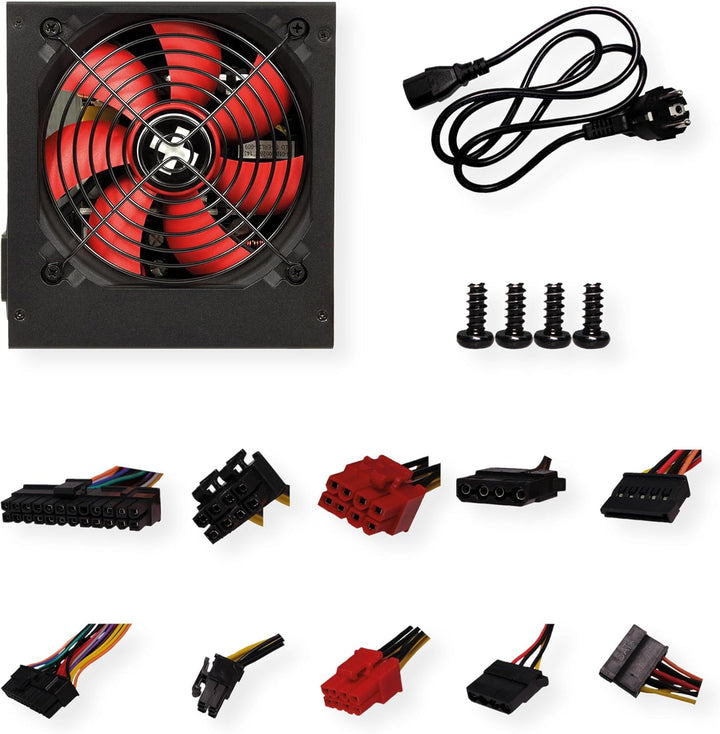 Xilence XP600R6 PC Netzteil, 600W Peak Power, ATX, rot/schwarz