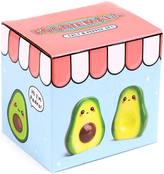 Avocado Salz- und Pfefferstreuer Set – Keramik – 2-teilig – niedliches Avocado Design – Gewürzstreue