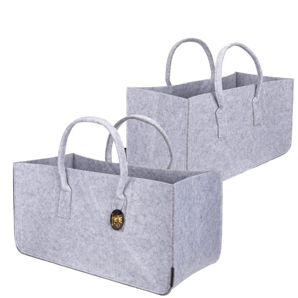 Rubberneck 2er Set Allzweck Filztasche mit Tragegriffen aus Filz, Faltbare Einkaufs-Taschen mit Henk