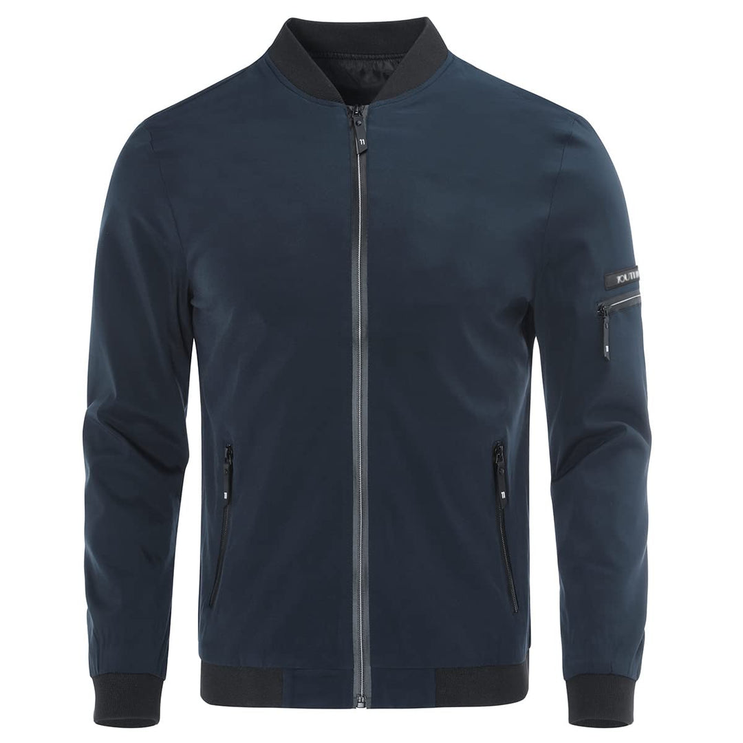 YOUTHUP Herren Übergangsjacke Leichte Sommer Freizeit Bomberjacke Outdoor Sportjacke, Blau-1801