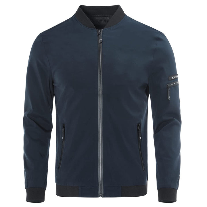 YOUTHUP Herren Übergangsjacke Leichte Sommer Freizeit Bomberjacke Outdoor Sportjacke, Blau-1801