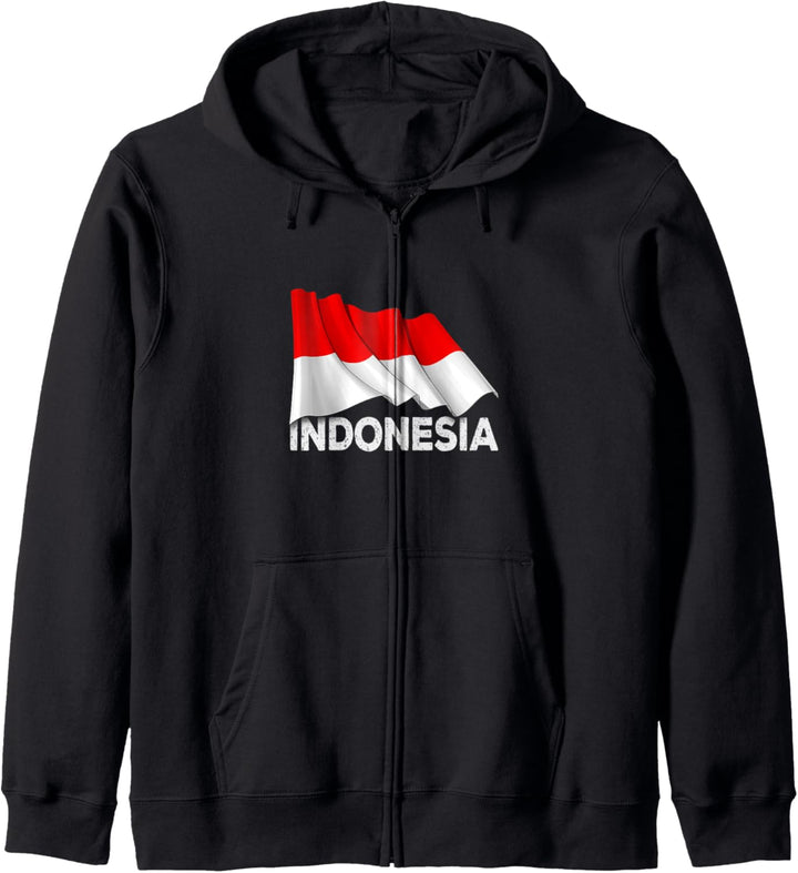 Indonesien Country Shirt - Winken indonesische Flagge Kapuzenjacke