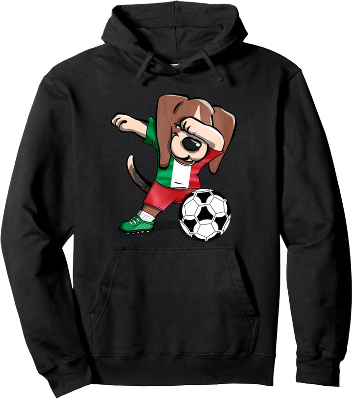 Dabbing Beagle Dog Italien Fussball Fans Trikot Italien Fussball Pullover Hoodie