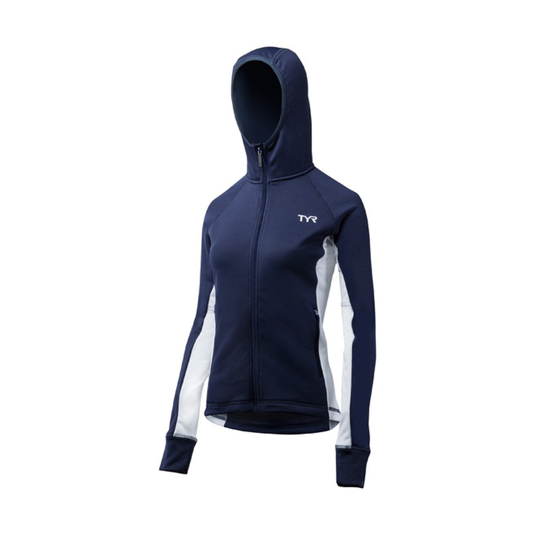 TYR Damen Women’s Alliance Victory Warm Up Jacket Aufwärm-Jacke XXS marineblau / weiss, XXS marinebl