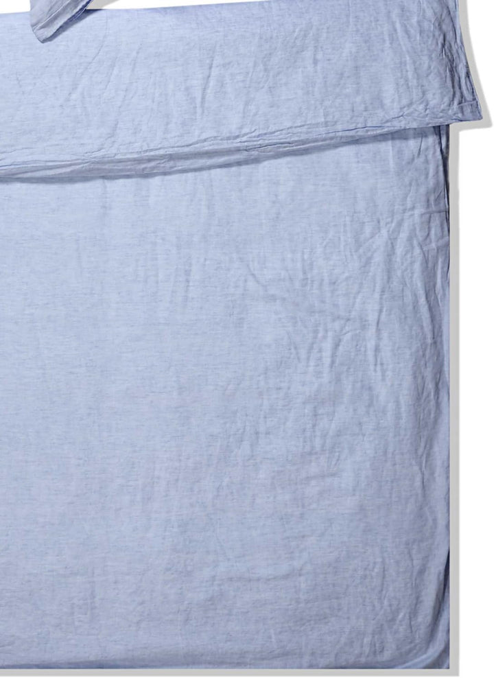 elegante Leinen Bettwäsche Breeze hellblau 1 Bettbezug 135 x 200 cm + 1 Kissenbezug 80 x 80 cm