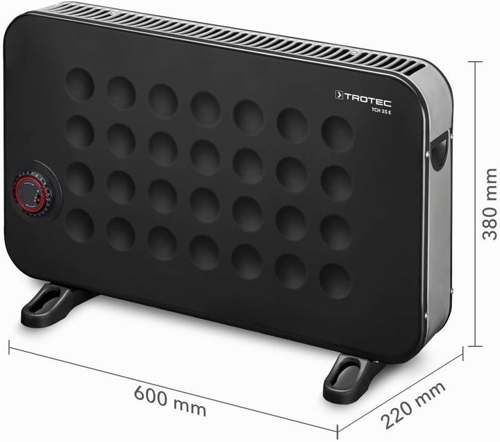TROTEC Heizkörper elektro TCH 25 E – Heizleistung 750 W / 1250 W / 2000 W – Konvektor mobil, schwarz