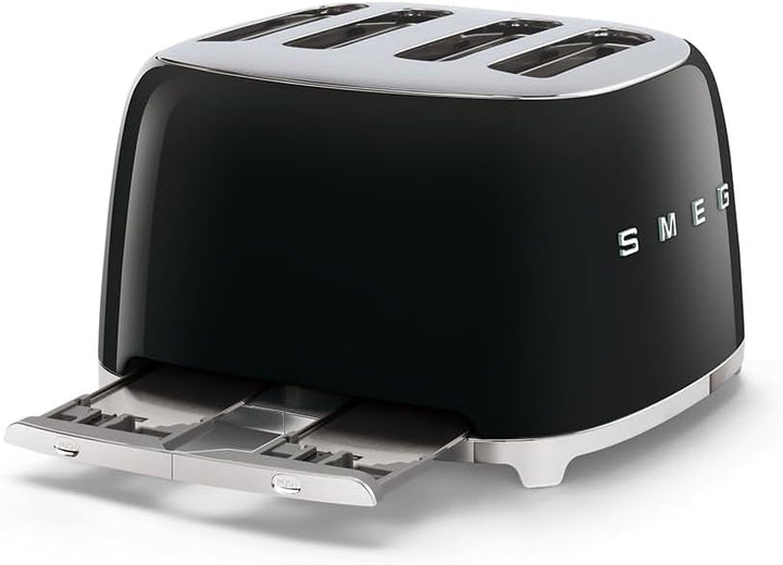 Smeg TSF03BLEU Toaster, 2000, metall, 1 Liter, Schwarz, Schwarz