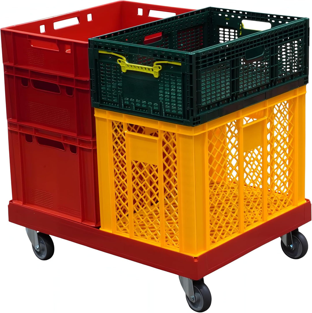 4 Stück Transportroller für Kisten 80 x 60 cm - 400 kg Traglast