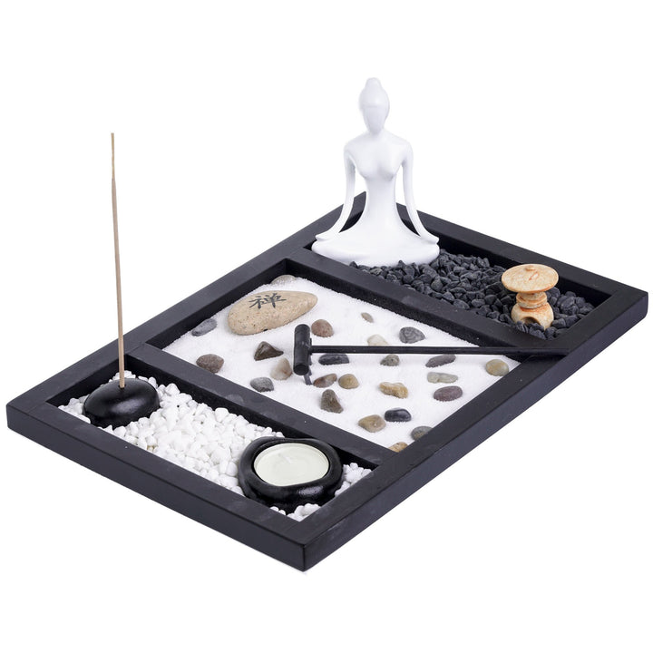 London Boutique Zen Garden Buddha Kerzenhalter Räucherstäbchenhalter Meditation Geschenkset Yin Yang