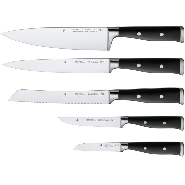 WMF Grand Class Messerset 5teilig, Made in Germany, 5 Messer geschmiedet, Küchenmesser, Performance