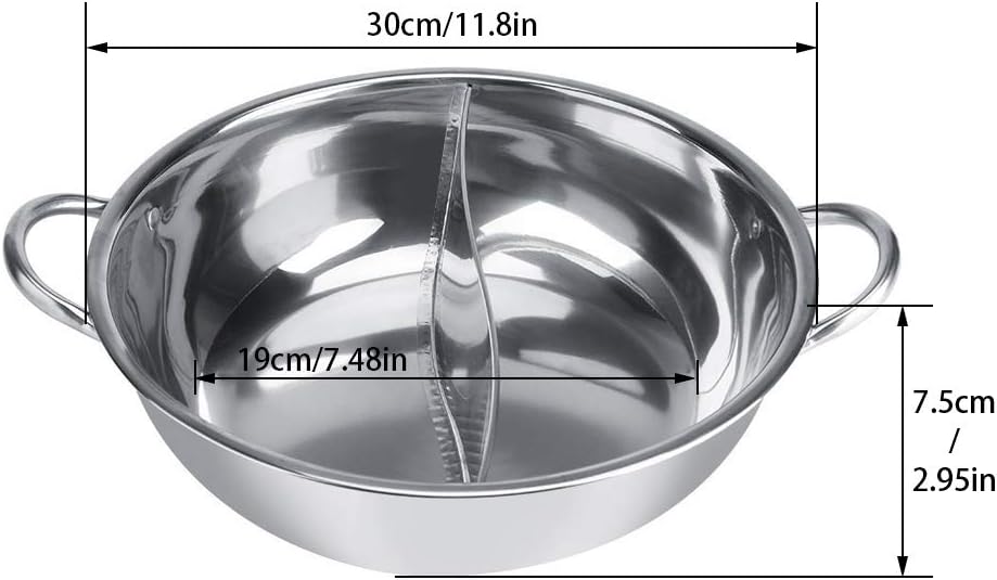 Hot Pot Kocher, 30/32 cm Mandarine Ente Topf Küche Kasserolle Suppe Kochen Werkzeug Edelstahl Dual H